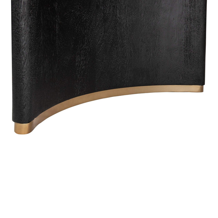 Ostara Zwarte mangohouten eettafel 280cm gouden poot