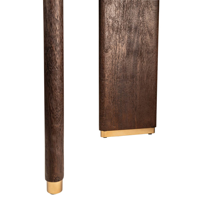 Liber Bruine mangohouten eettafel 240cm gouden poot