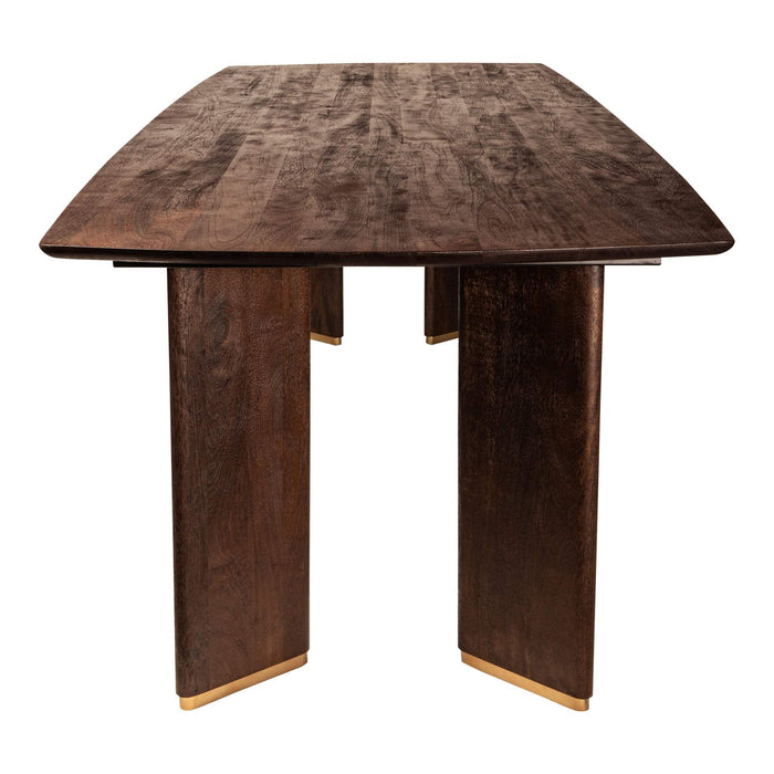 Liber Bruine mangohouten eettafel 240cm gouden poot