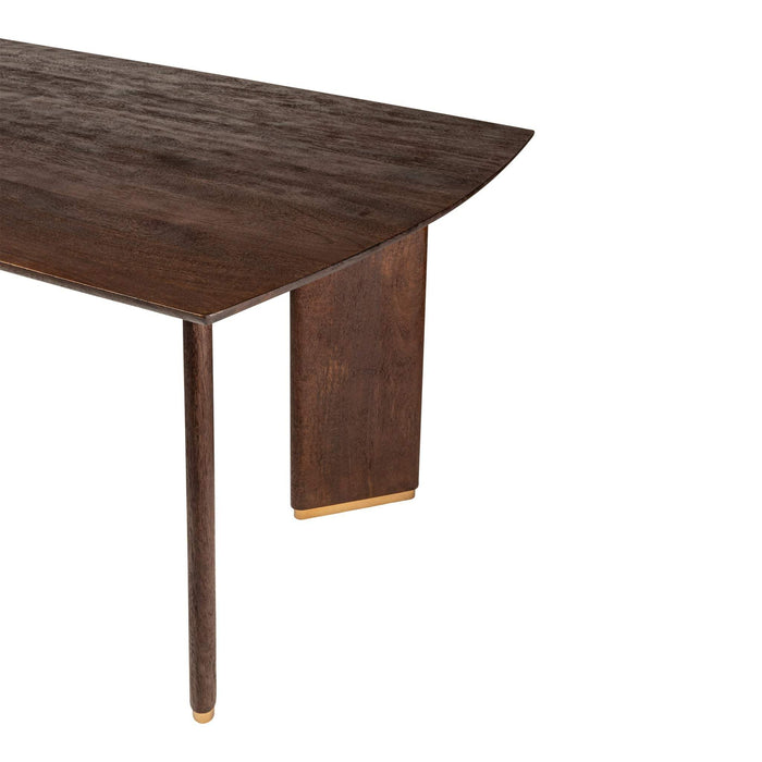 Liber Bruine mangohouten eettafel 280cm gouden poot