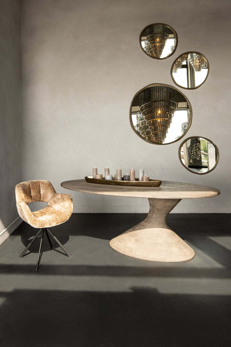 Nemo Grijze mangohouten eettafel ovaal 220cm