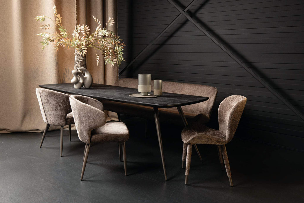 Fieron Zwarte acaiahouten eettafel ovaal 240cm