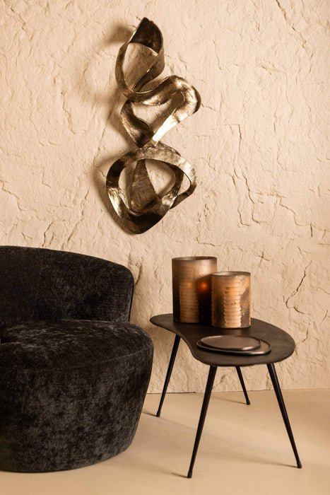 Neven Gold gegoten alu metalen swirl wandpaneel S
