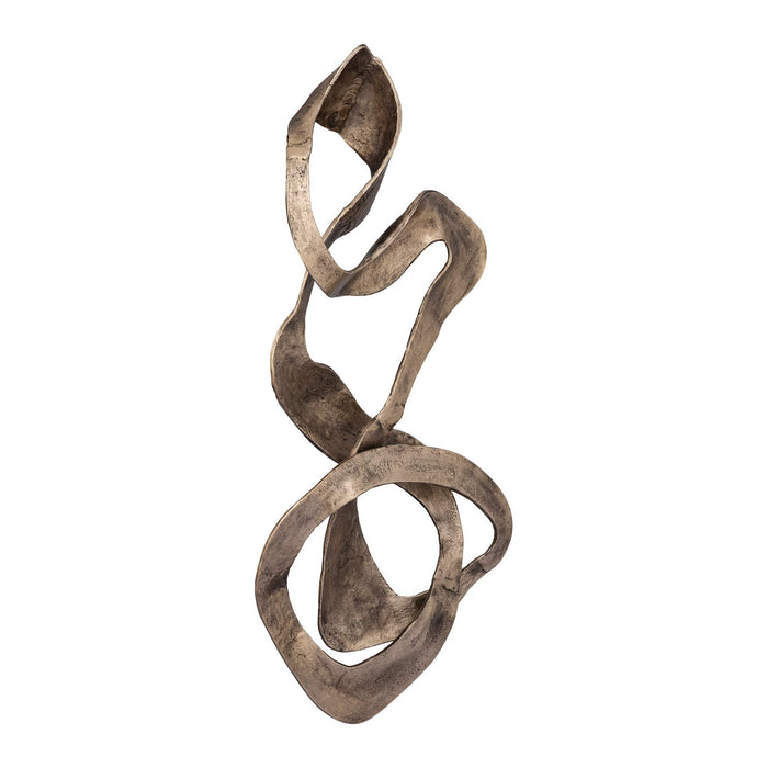 Neven Gold gegoten alu metalen swirl wandpaneel S