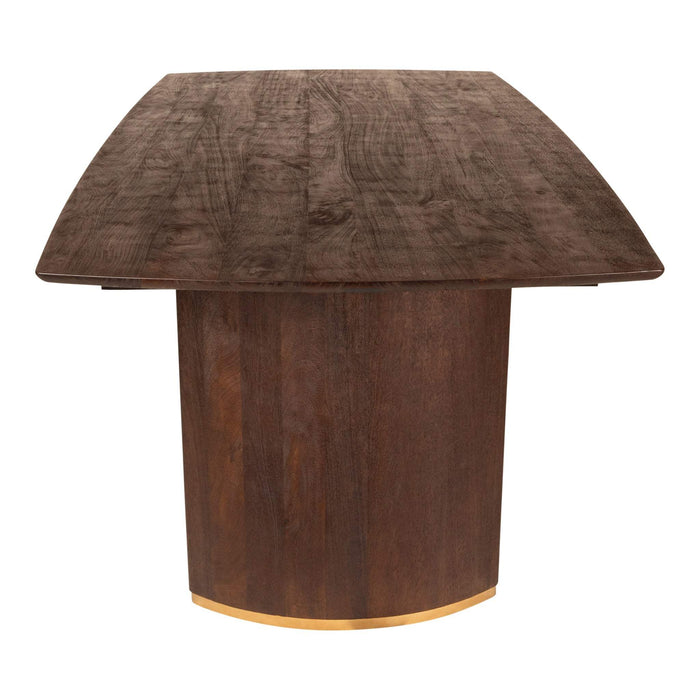 Ostara Bruine mangohouten eettafel 200cm gouden poot
