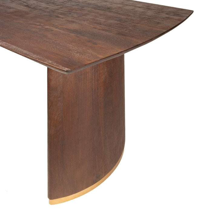 Ostara Bruine mangohouten eettafel 200cm gouden poot