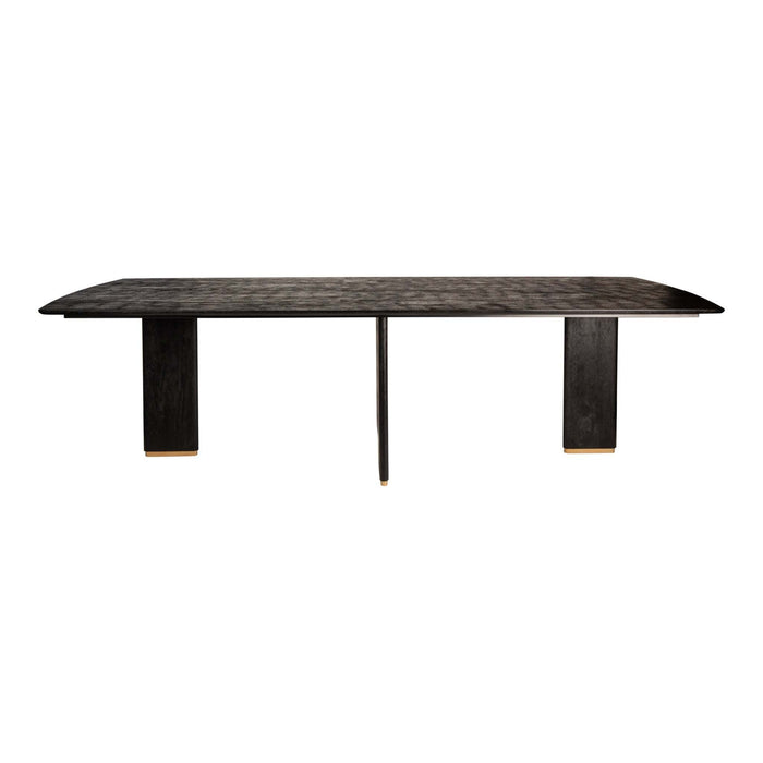 Liber Zwarte mangohouten eettafel 240cm gouden poot