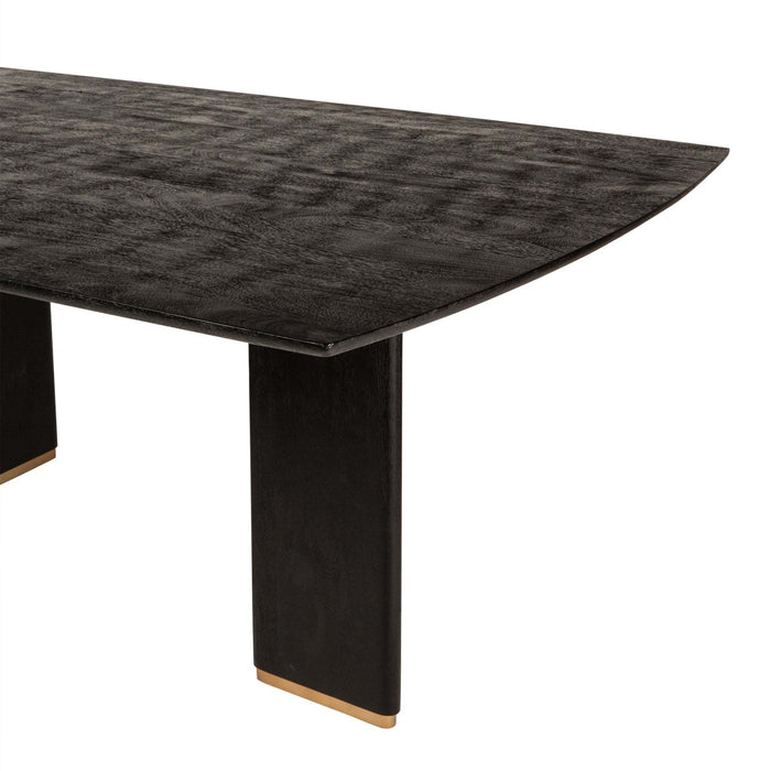 Liber Zwarte mangohouten eettafel 240cm gouden poot