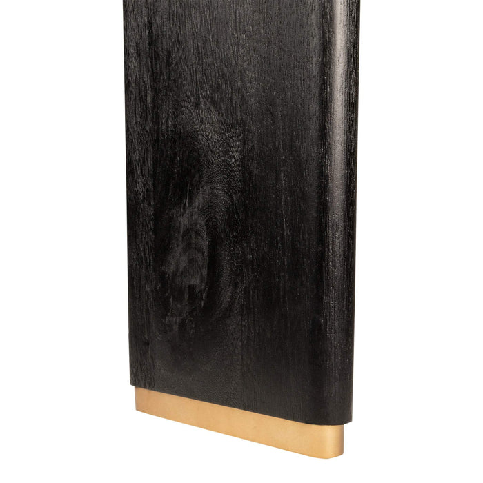 Liber Zwarte mangohouten eettafel 240cm gouden poot