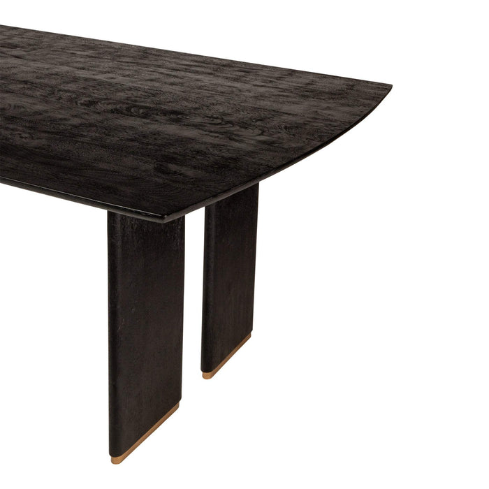 Liber Zwarte mangohouten eettafel 280cm gouden poot