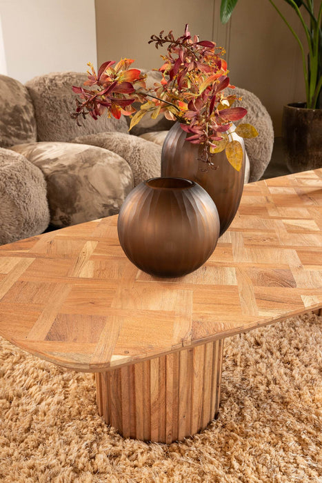 Fieron Naturel houten salontafel met dubbel onderstel