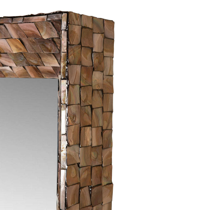 Chelsae Bronze Poly Rond Shell Mirror Groot