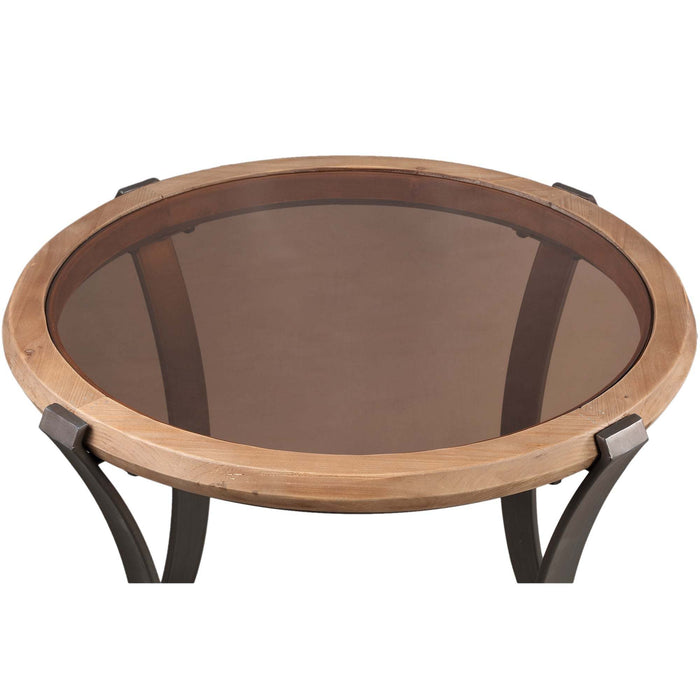 Cami Salontafel van natuurlijk dennenhout gebogen frame M