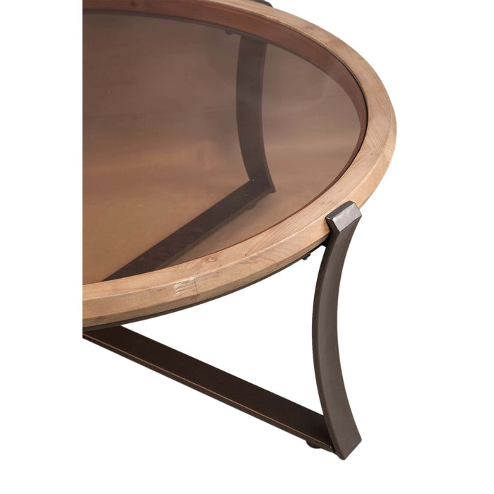 Cami Salontafel van naturel dennenhout gebogen frame L