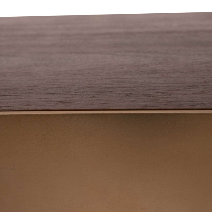 Warren Salontafel bruin hout goud metaal