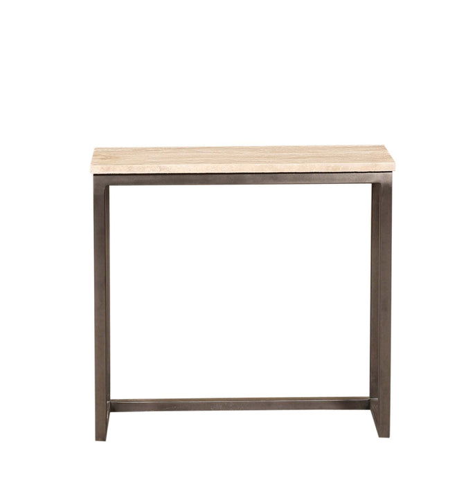 Zoah Zwarte Travertine rechthoekige bijzettafel set van 3