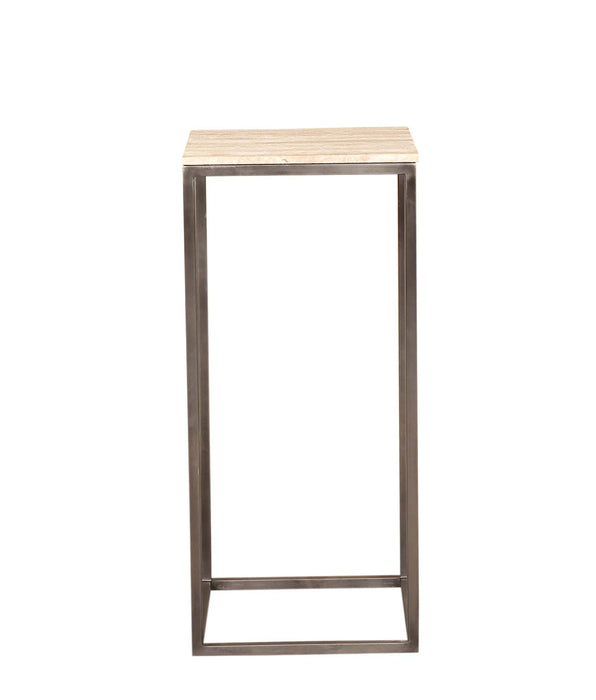 Zoah Zwarte Travertine vierkante bijzettafel