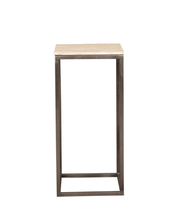 Zoah Zwarte Travertine vierkante bijzettafel