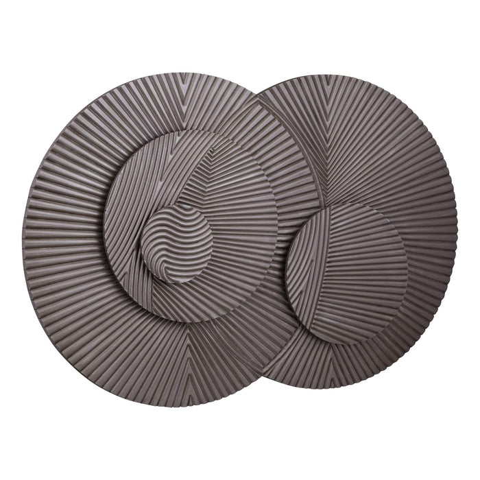 Thikra Brown dubbele cirkels mdf wandpaneel gesneden
