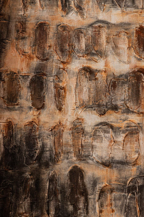 Xihan Bruin canvas geschilderd wandpaneel ruw donker