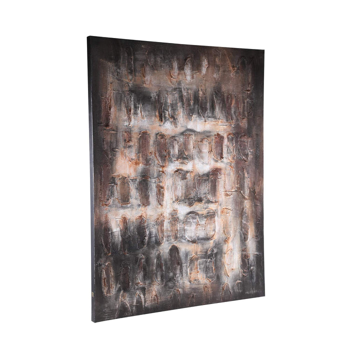 Xihan Bruin canvas geschilderd wandpaneel ruw donker
