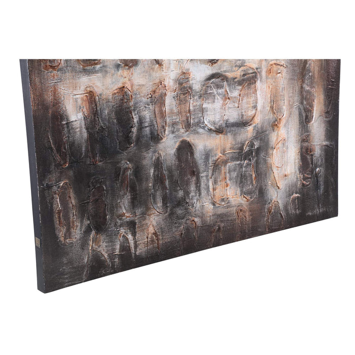 Xihan Bruin canvas geschilderd wandpaneel ruw donker