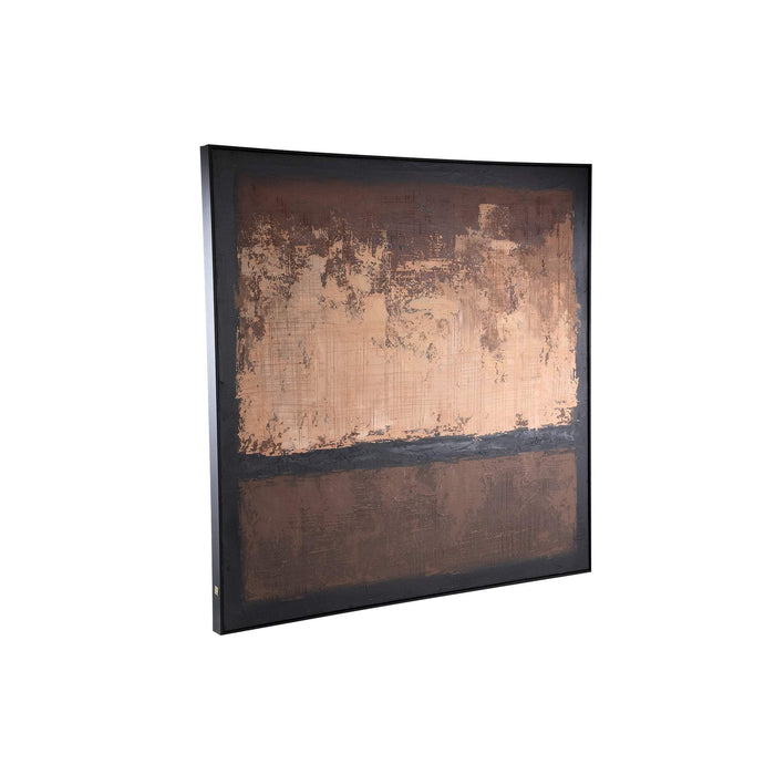 Asante Bruin canvas beschilderd wandpaneel met vierkant frame