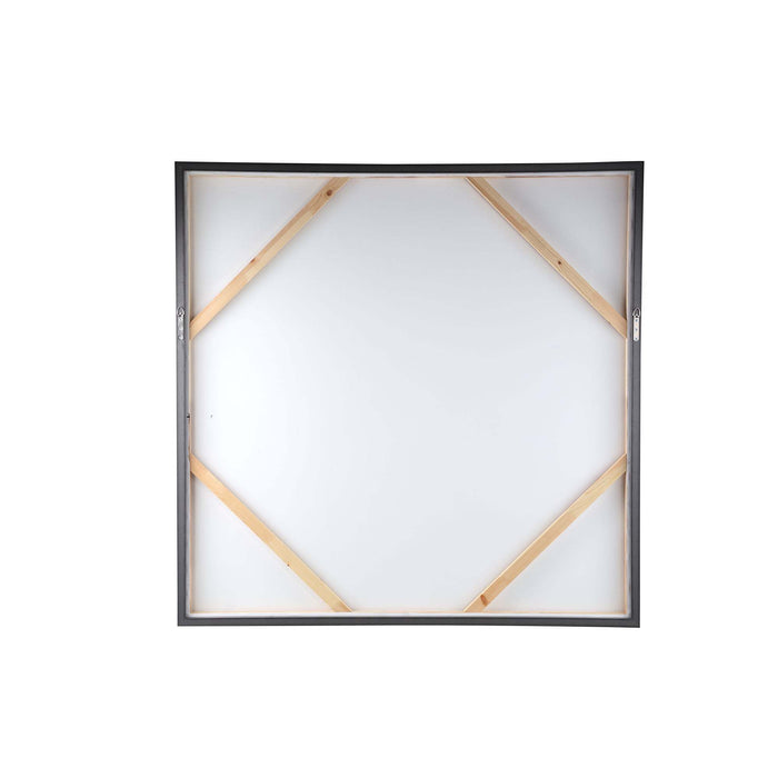 Asante Bruin canvas beschilderd wandpaneel met vierkant frame
