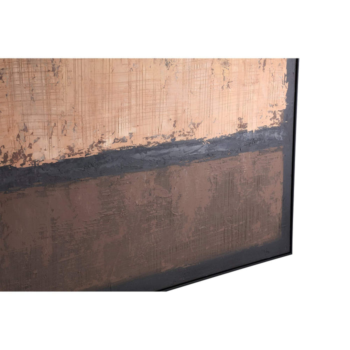 Asante Bruin canvas beschilderd wandpaneel met vierkant frame