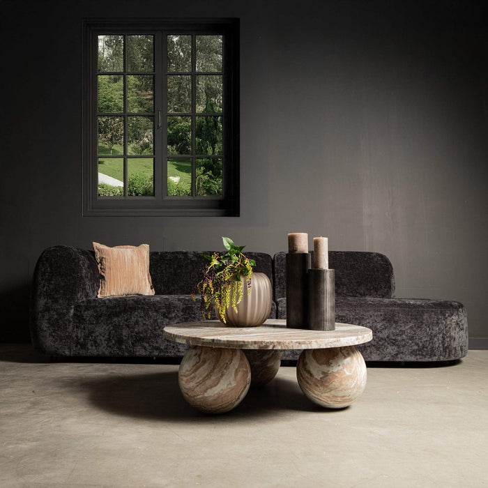 Diro Beige Marmeren 3-bol salontafel rond
