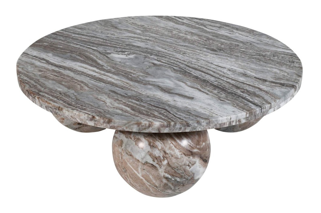 Diro Beige Marmeren 3-bol salontafel rond