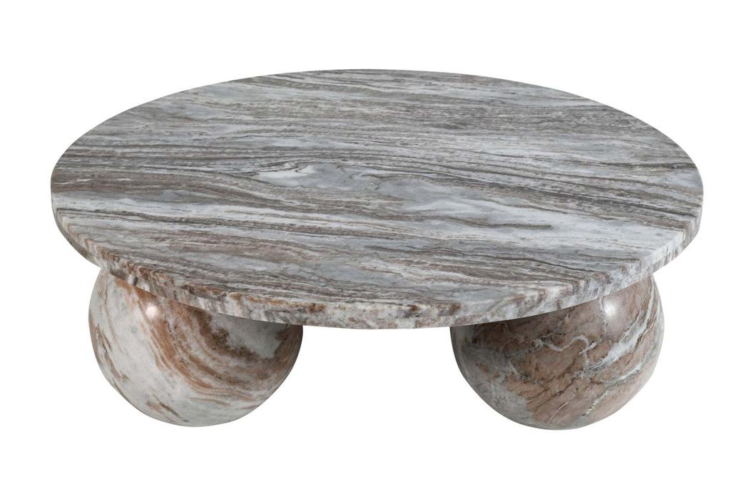 Diro Beige Marmeren 3-bol salontafel rond