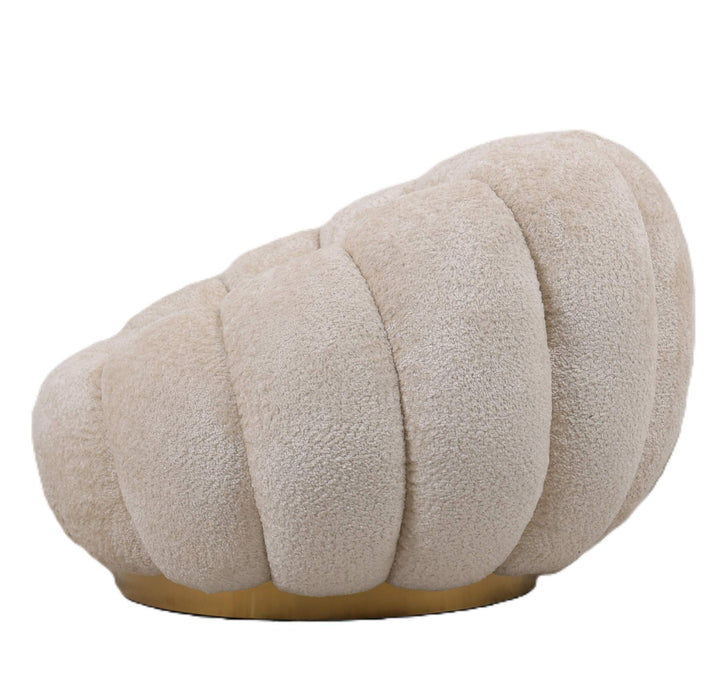 Daisy fauteuil crème goud onderstel draaibaar