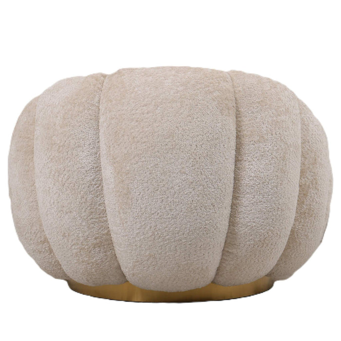 Daisy fauteuil crème goud onderstel draaibaar