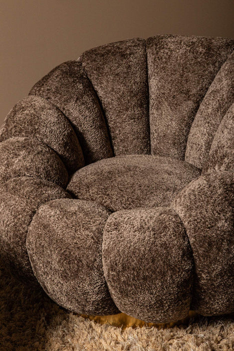 Daisy fauteuil antilope goud onderstel draaibaar