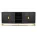 Dressoir Blackbone gold 4-deuren + open vak (Black rustic)