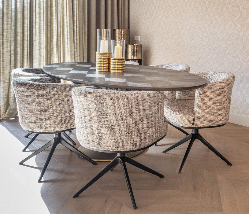 Eettafel Luxor ovaal diamant 230 Bruin