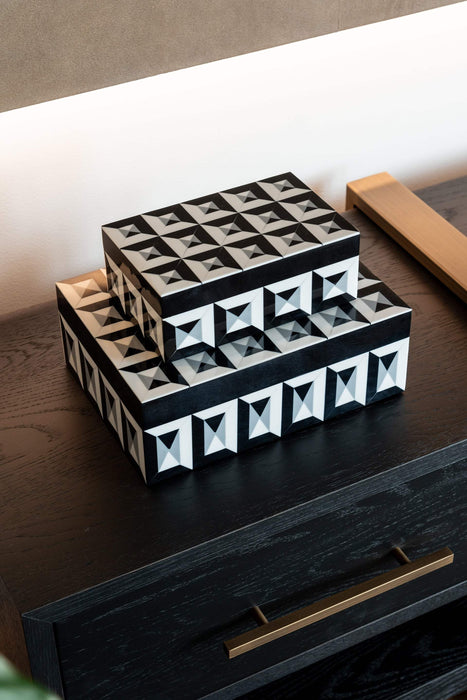 Juwelenbox Licia groot (Black/white)