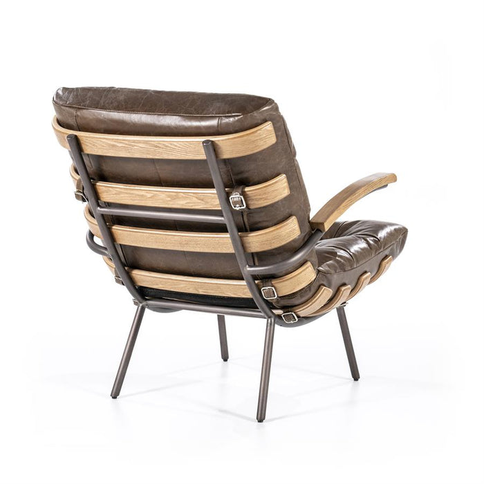 Fauteuil Bastiaan - donkerbruin java leder