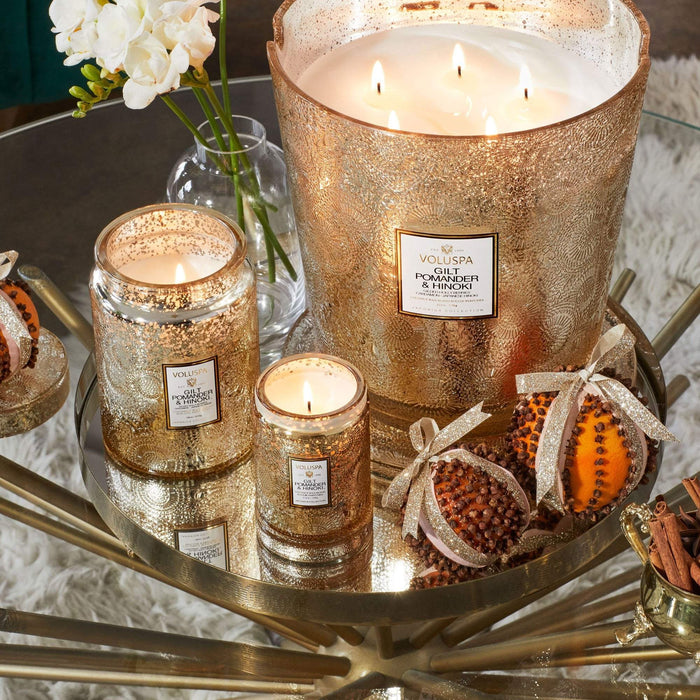 Voluspa Geurkaars Gilt Pomander & Hinoki 5 Lonten Jar XL