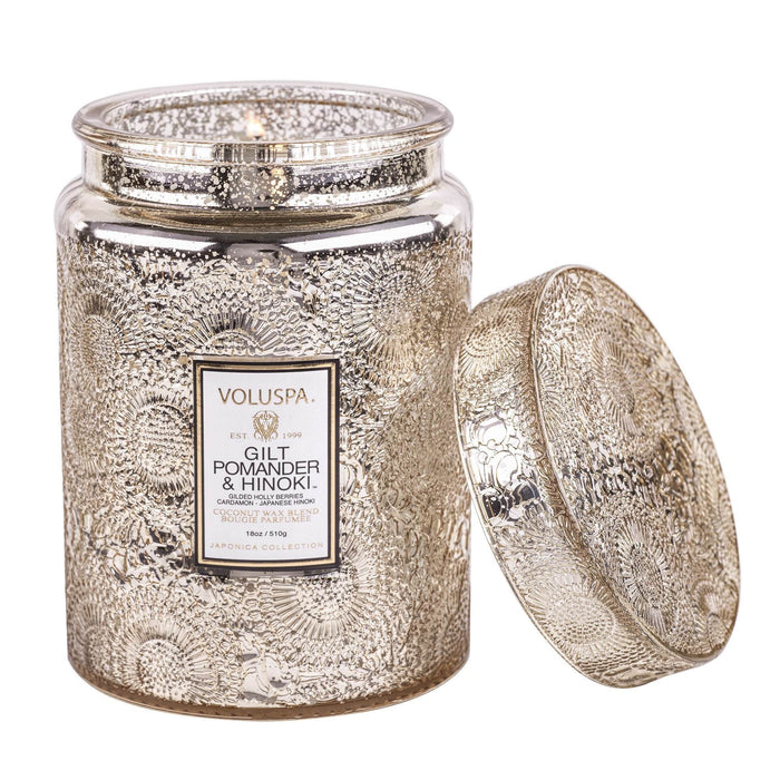 Voluspa Geurkaars Gilt Pomander & Hinoki Large Jar