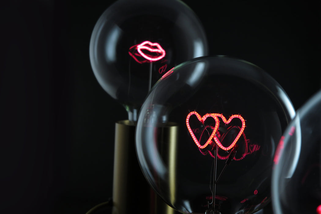 Decolamp "Double Heart / Double Cœur (verre fumé)" - Bedraad