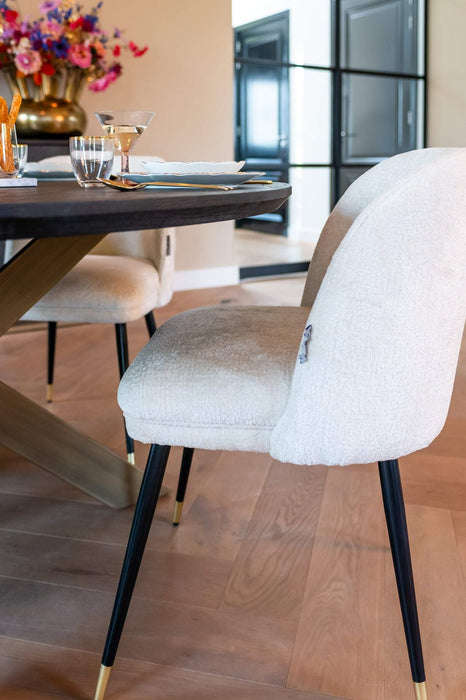 Stoel Alicia white chenille fire retardant