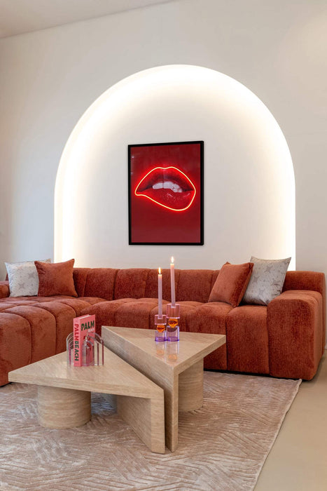 Sofa Cube 3-zits + lounge links Blush Fusion