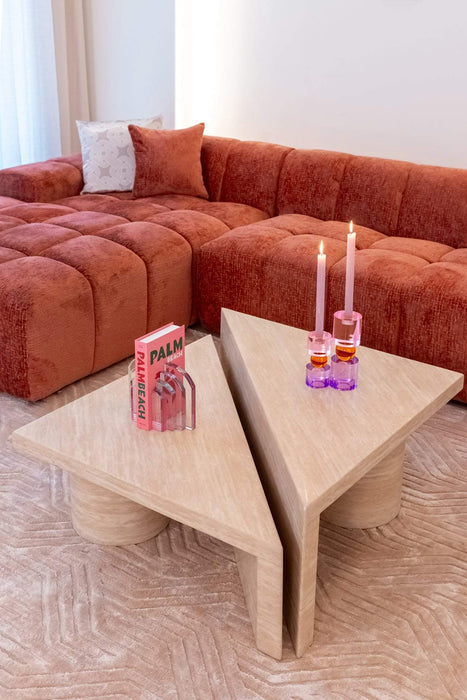Sofa Cube 3-zits + lounge links Blush Fusion