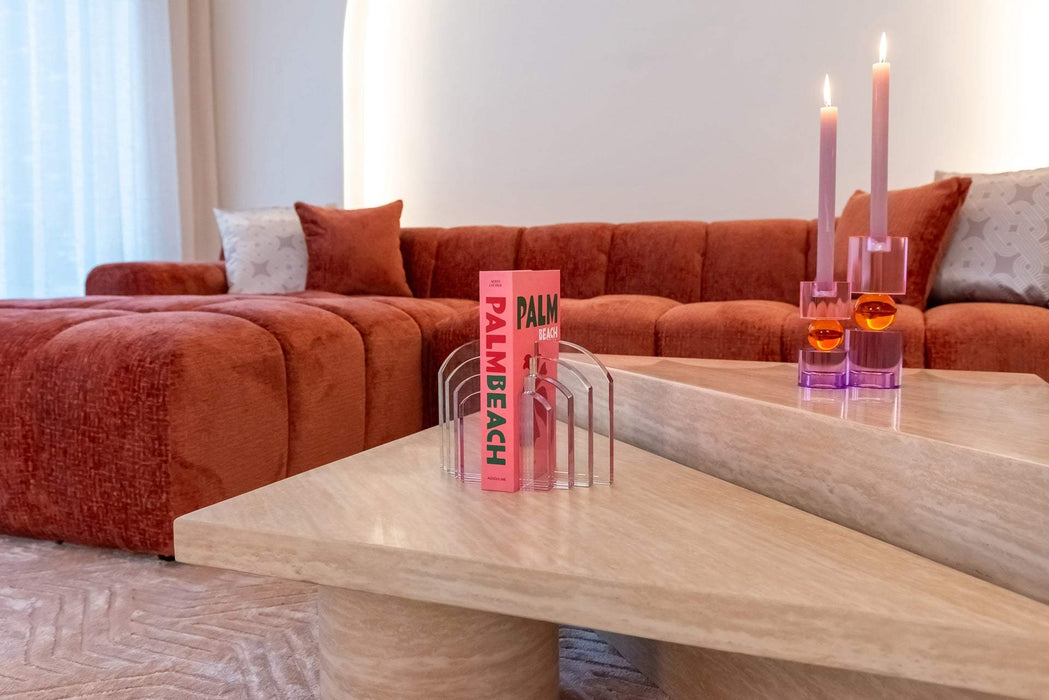 Sofa Cube 3-zits + lounge links Blush Fusion