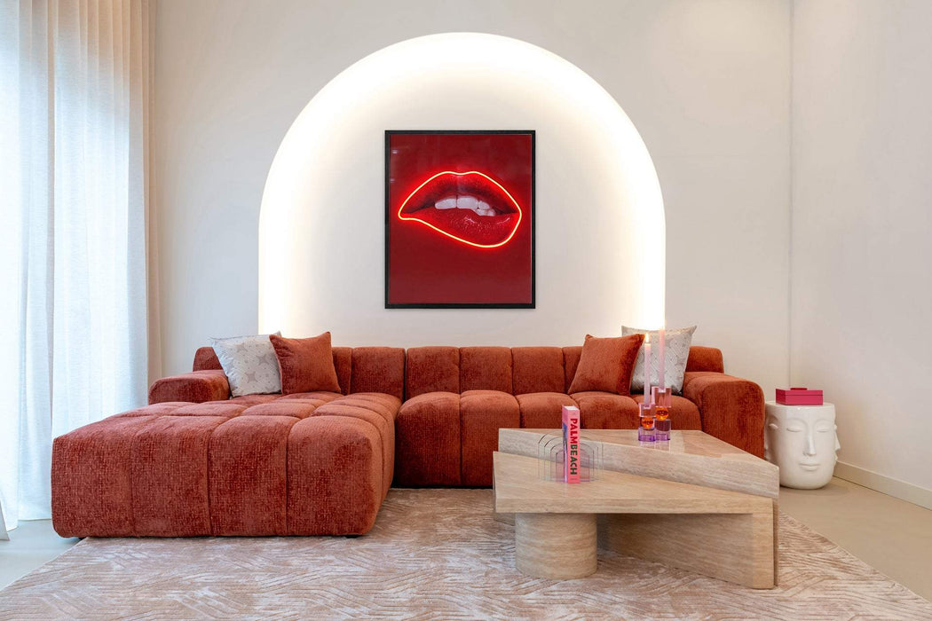 Sofa Cube 3-zits + lounge links Blush Fusion