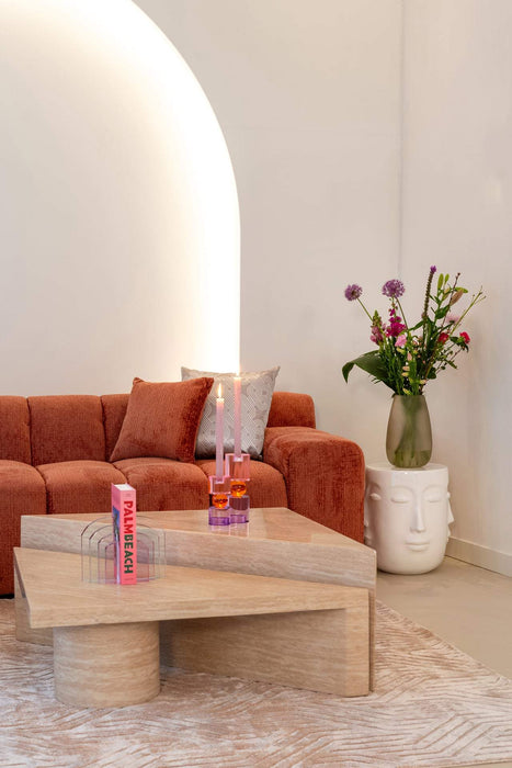 Sofa Cube 3-zits + lounge links Blush Fusion