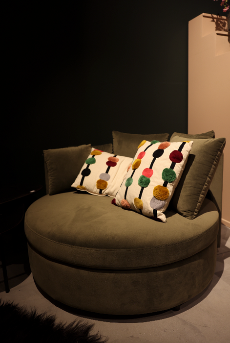Fayen Velvet groen fauteuil half rond