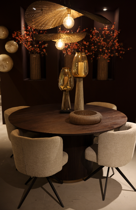 Xelle bruine ronde eettafel 150cm
